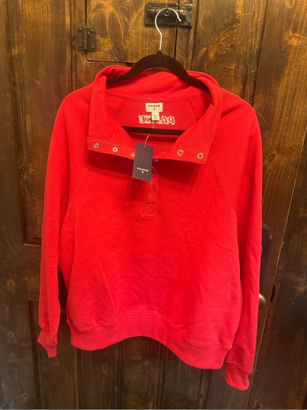 Parke x Target Red Sweatshirt with Embroidered Logo on back